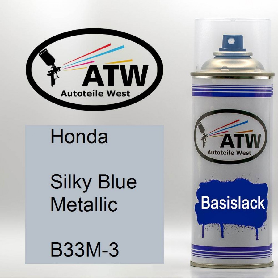 Honda, Silky Blue Metallic, B33M-3: 400ml Sprühdose, von ATW Autoteile West.